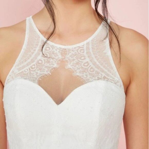 Bariano white Object of My Perfection Lace Detail Sweetheart Wedding Dress NEW 6 - Picture 3 of 12